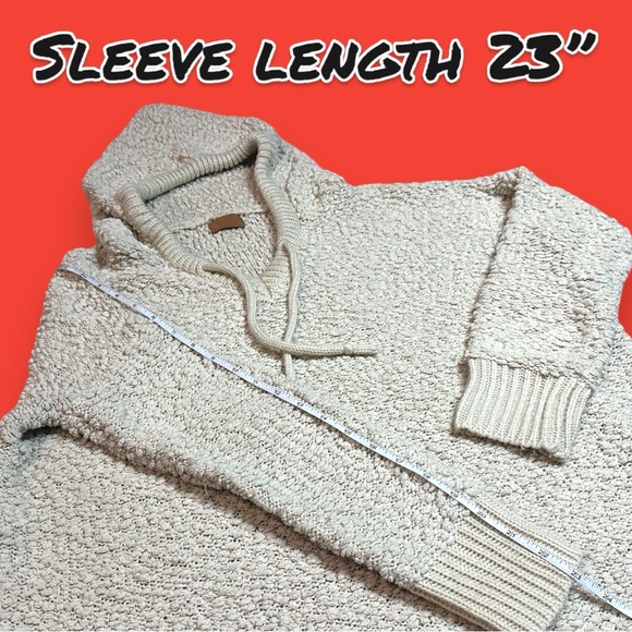 EUC POL Pullover Hooded Sweater in Light Cream. Size Small ❄️🧤 - Picture 5 of 9